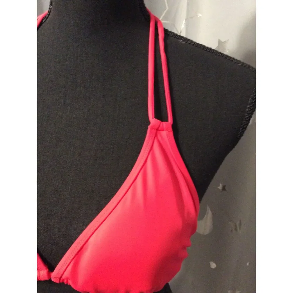 Victoria's Secret Red Large Triangle Bikini Top Womens Light Padding